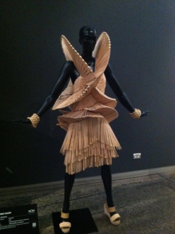 Dress made entirely of chop sticks!