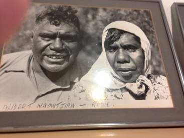 Albert Namatjra and his wife Rubina. Namatjira is famous for painting landscapes of Western Aranda Country.