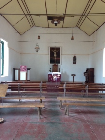 Inside the chapel at the Mission.