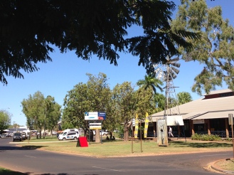 A view of the very good i Site Center in down town Kununurra. To the left is the town park.