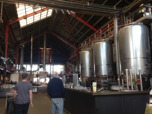 Inside the "Little Creatures" brewery and restaurant in Freemantle. Considered by some to be one of the top ten beer gardens in Australia.